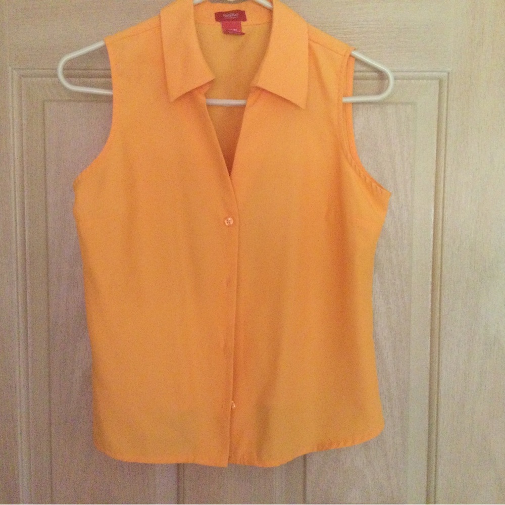 Mossimo orange button down tank blouse